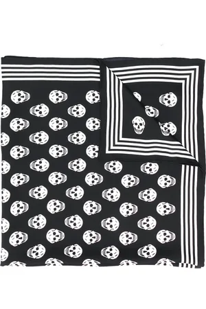 Alexander McQueen Mini tørklæde med dødningehovedtryk