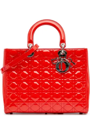Dior Stor lakeret Cannage Lady Dior satchel-taske fra 2012