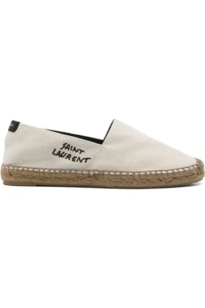 Saint Laurent Espadriller i lærred med broderi
