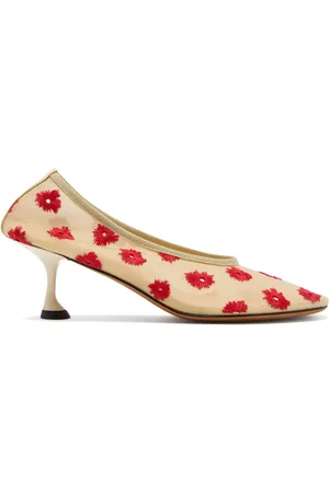 Proenza Schouler Blomsterbroderede pumps med lav hæl