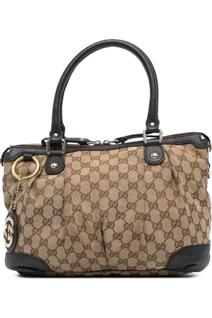 Gucci GG Sukey satchel-taske i lærred fra 2016-2024