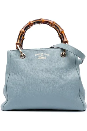 Gucci Lille Shopper satchel-taske i kalveskind og bambus fra 2016-2024