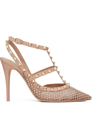 VALENTINO GARAVANI Rockstud 100mm pumps i mesh med krystal-udsmykning