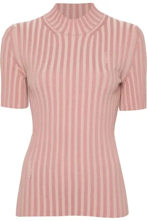 Fendi Intarsiastrikket top med logo