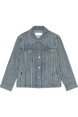 Ganni Denimjakke med striber