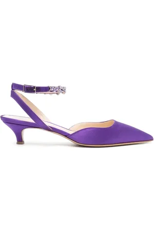 P.A.R.O.S.H. 50mm satin-pumps med krystaldetalje