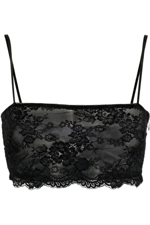 BLUMARINE Cropped top med blomstret blonde