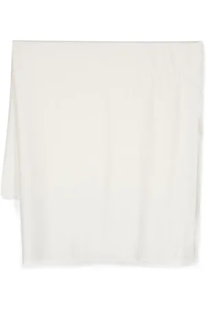 Max Mara Tørklæde i jacquard med frynset kant og logo