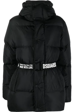 Dsquared2 Dunjakke med bælte og logotryk
