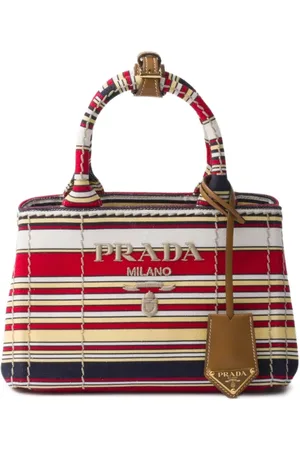 Prada Lille taske i kanvas med striber