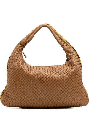 Bottega Veneta Mellemstor Intrecciato Veneta hobo-taske i nappalæder med kontrastkant fra 2000-2007