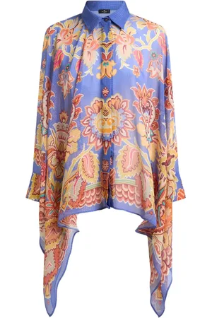 Etro Poncho-skjorte med blomstret tryk