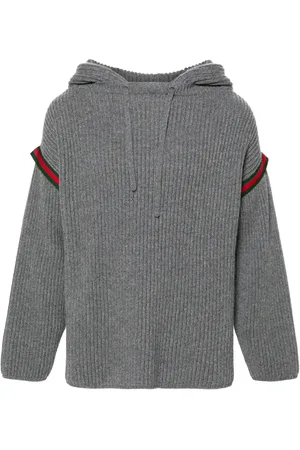 Gucci Ribbet hættetrøje med Web-stribe