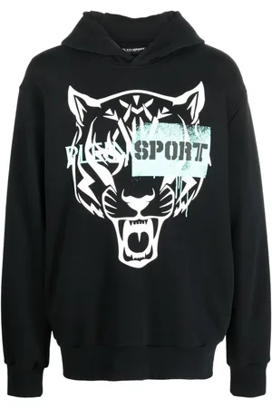 Philipp Plein Langærmet hættetrøje med tigertryk