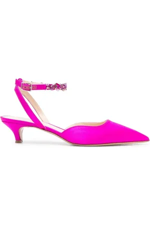 P.A.R.O.S.H. 50mm satin-pumps med krystaldetalje