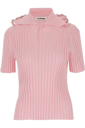 Jil Sander Ribstrikket polo