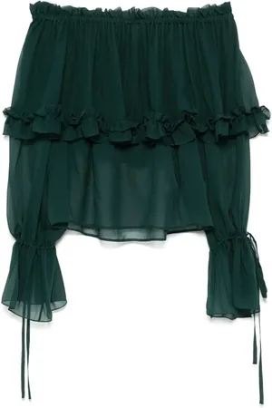Saint Laurent Bluse med flæser