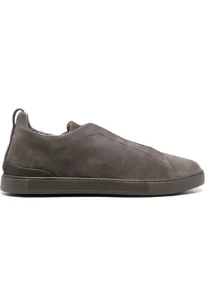 Ermenegildo Zegna Low-top slip-on-sneakers i ruskind