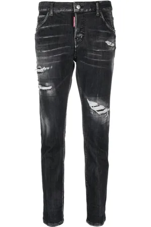 Dsquared2 Cropped skinny-jeans med slitageeffekt