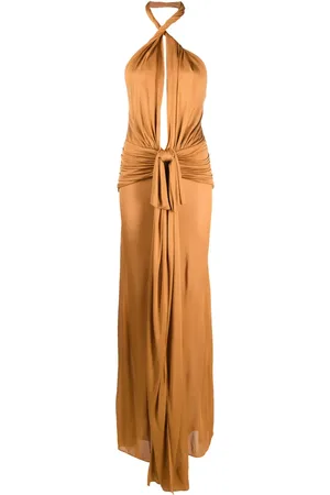 BLUMARINE Draperet kjole med dyb V-hals