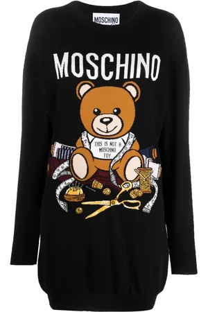 Moschino Kort intarsiastrikket kjole