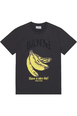 Ganni T-shirt med banan-tryk