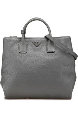 Prada Omdannelig Vitello Daino tote med dobbelt lynlås fra 2010-2024