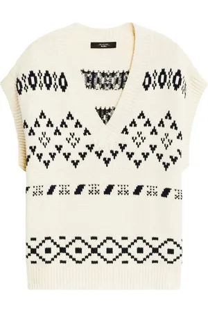 Max Mara Fair isle-strikket vest med V-hals