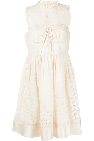 ULLA JOHNSON Kort Sabrina kjole med broderie anglaise