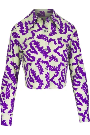 ODEEH Cropped blomstret skjorte