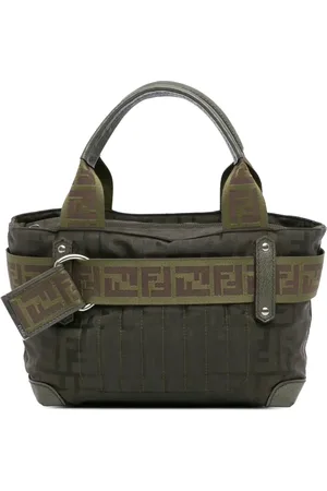 Fendi Zip Code håndtaske i Zucca-nylon fra 2010-2024