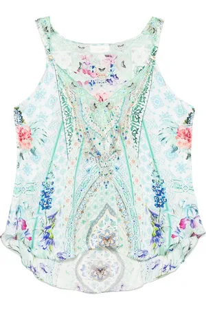Camilla Tanktop med perledekorerede stropper