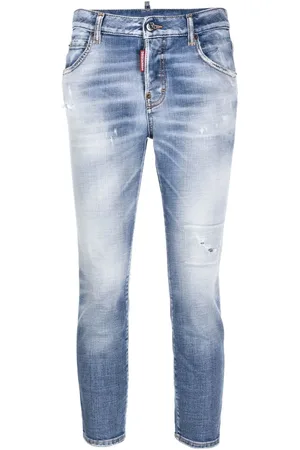 Dsquared2 Cropped jeans med slitageeffekt