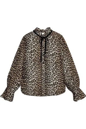 Ganni Bluse med leopardtryk