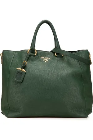 Prada Omdannelig Vitello Daino satchel med lynlås i siden fra 2000-2024