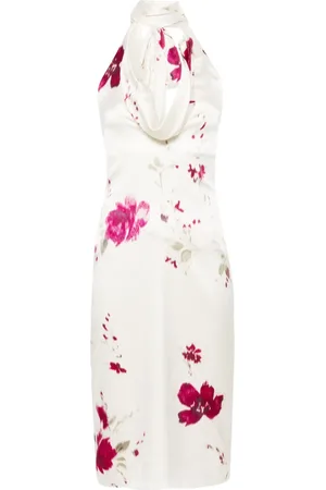 BLUMARINE Midi-kjole med halterneck og blomster