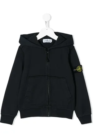 Stone Island Hættetrøje med lynlås og logo-mærke