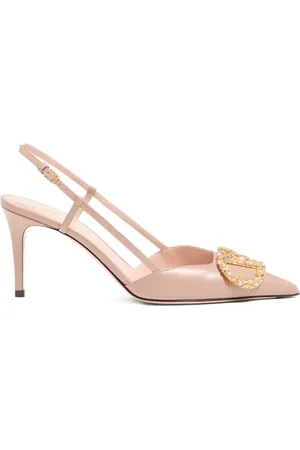 VALENTINO GARAVANI VLOGO SIGNATURE SLINGBACK CALFSKIN PUMP WITH JEWEL LOGO 80MM