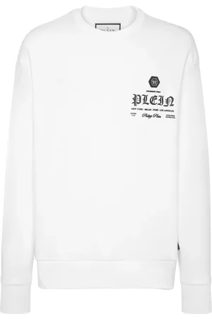 Philipp Plein Sweatshirt med rund hals og logoapplikation
