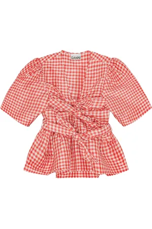 Ganni Bluse med bindedetalje