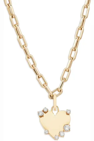 Adina Reyter X YSE Beauty diamanthalskæde i 14 karat guld med dog tag