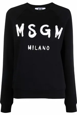 Msgm Sweatshirt med rund hals og logotryk