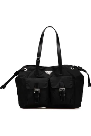Prada Tessuto shopping-tote med dobbelt lomme og snoretræk fra 2013-2024