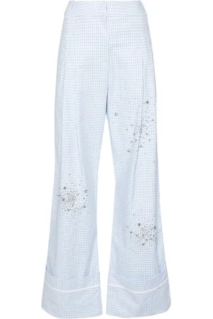 Des Phemmes Gingham-ternede bukser med krystaludsmykning