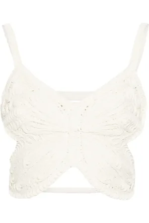 BLUMARINE ærmeløs cropped top med sommerfugl