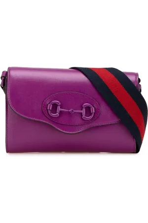 Gucci Mini Horsebit 1955 Web crossbody-taske i læder fra 2016-2024
