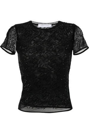 BLUMARINE T-shirt med krystaludsmykninger