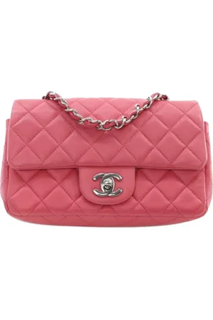 CHANEL Mini rektangulær Classic Single Flap crossbody-taske i lammeskind fra 2019