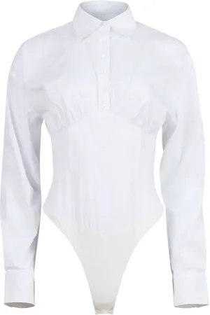 FLEUR DU MAL Bodysuit i poplin med knapper