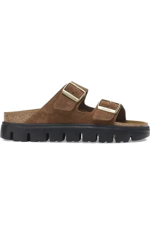 Birkenstock Arizona sandaler i ruskind med dobbelt spænde